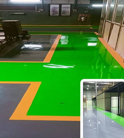 Industrial epoxy floor application